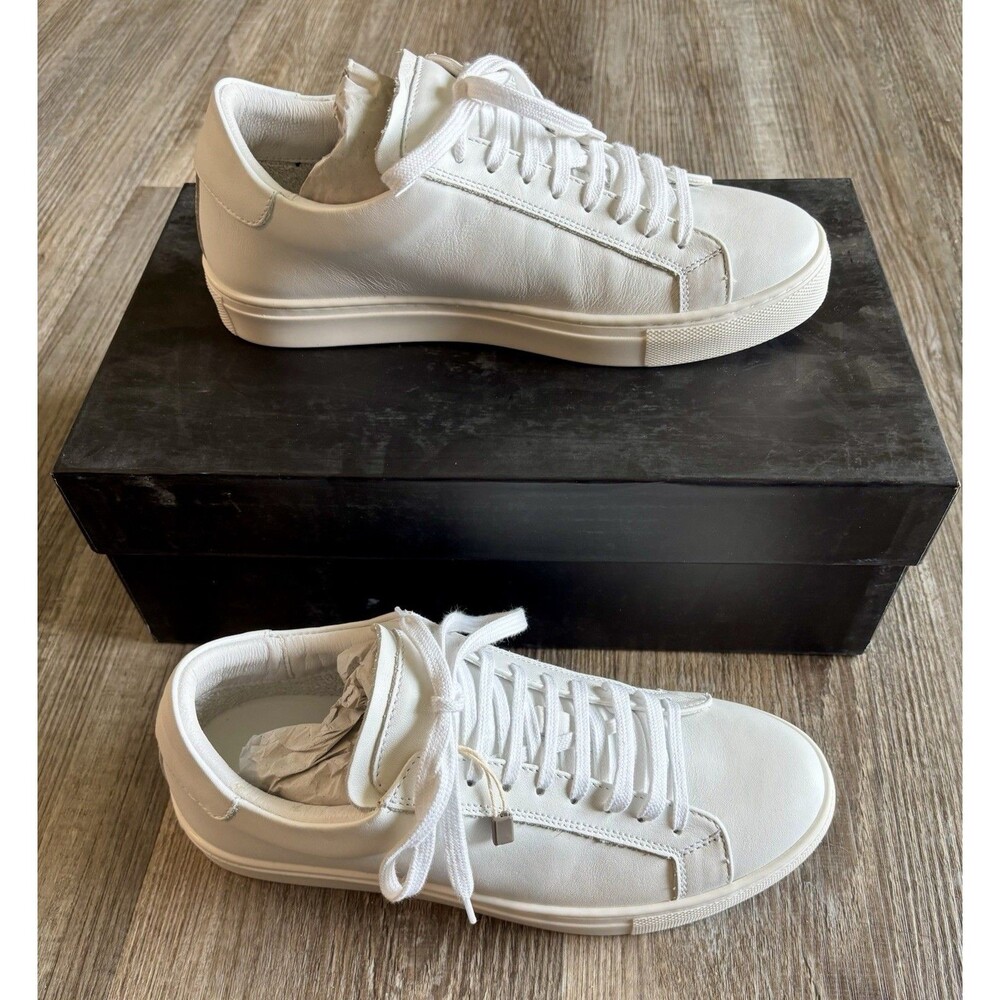 Stefani Bonfiglioli Italian White Leather Low Top Lace Up Sneaker 40 U.S. 7-7.5 - Picture 2 of 7